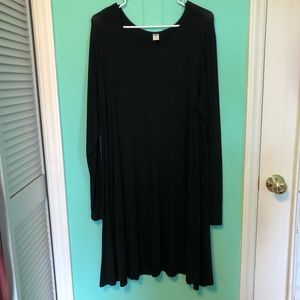 Old Navy Long Sleeve Black Swing Dress